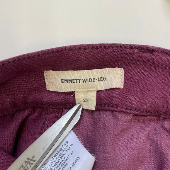 Madewell Emmett Wide-Leg Full Length Canvas Garment-Dyed Pants Iris Bloom - 25 - Picture 8 of 13